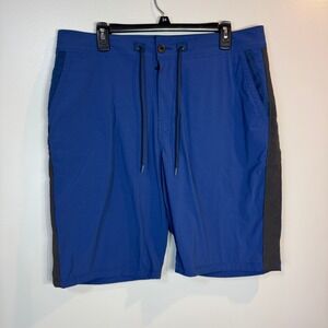 Lucky Brand California Grey Label Blue Shorts Mens L Drawstring Elastic Waist